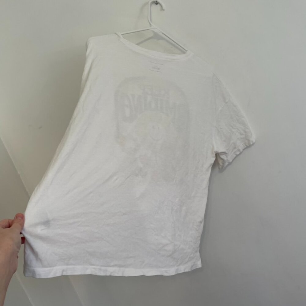 AMERICAN EAGLE Smiley Company Keep Smiling Oversized Graphic Tee White Floral M - Picture 16 of 16